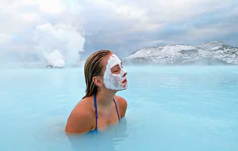 Blue Lagoon Model with Face creme