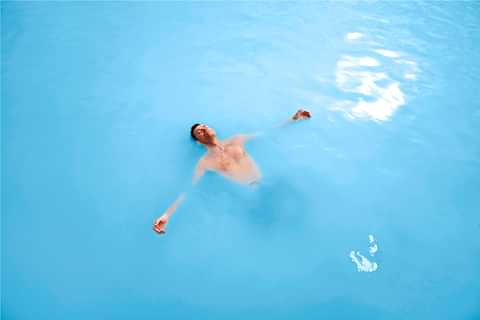 Blue Lagoon floating man