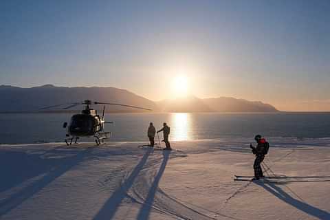 Heli-skiing