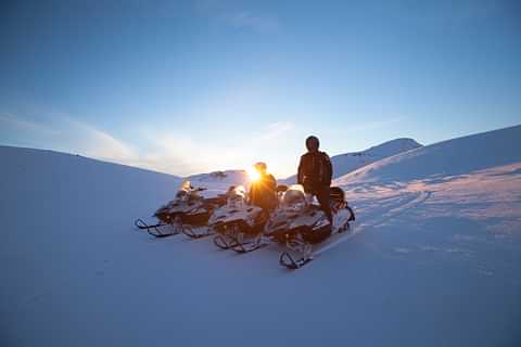 Snowmobile - Sunset