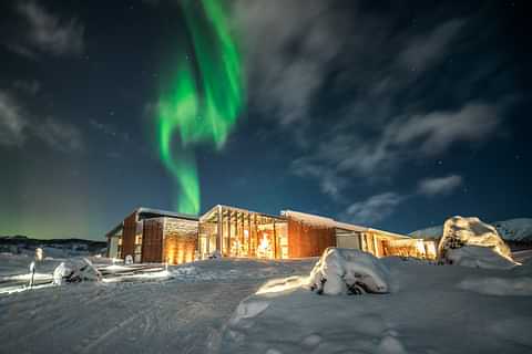 Private Lodge with northern lights