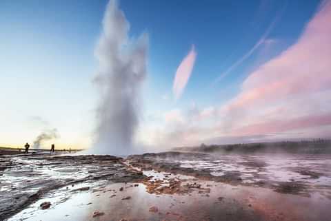 Fantastic sunset strokkur geyser