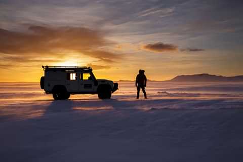 Glacier sunset